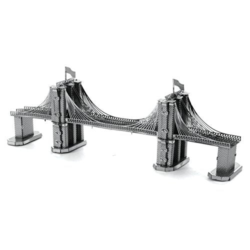 Fascinations Metal Earth Brooklyn Bridge 3D Metal Model Kit Bundle with Tweezers