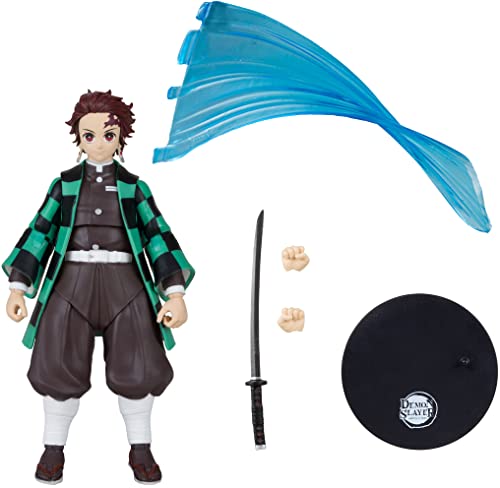 McFarlane Toys, Demon Slayer 7-inch Slayer Tanjiro Action Figure, Netflix Demon Slayer Anime Series Collectible Figure with Collectors Stand Base - Ages 12+