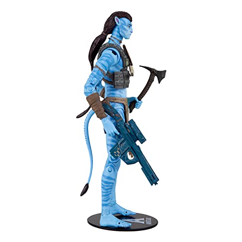 McFarlane Toys , Disney Avatar, World of Pandora 7-inch Jake Sully (Reef Battle) Classic Avatar Movie Action Figure with 22 Moving Parts, Disney Toys Collectible Figure with Collectors Stand, Ages 12+