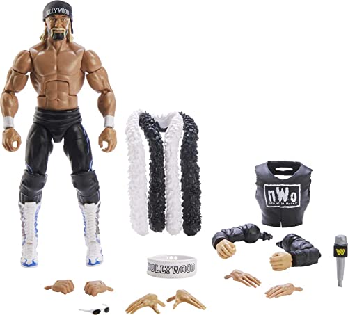 WWE Elite Action Figure WrestleMania “Hollywood” Hulk Hogan with Accessory and “Mean” Gene Okerlund Build-A-Figure Parts, HKP12