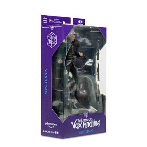 McFarlane Toys, 7-Inch Critical Role Vox Machina Vax’Ildan Action Figure with 22 Moving Parts, Collectible Critical Role Figure with Collectors Stand Base – Ages 14+