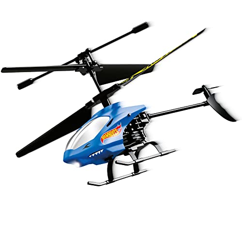 Hot Wheels Helicopter, Remote Control Shark Bite, RC 2 Channel with Gyro Control, Easy to Fly with lights, Crash Proof, Licensed Toy for kids by Bladez Toyz