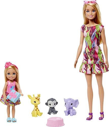 Barbie and Chelsea The Lost Birthday Playset with 2 Dolls, 3 Pets & Accessories, Gift for 3 to 7 Year Olds - GTM82