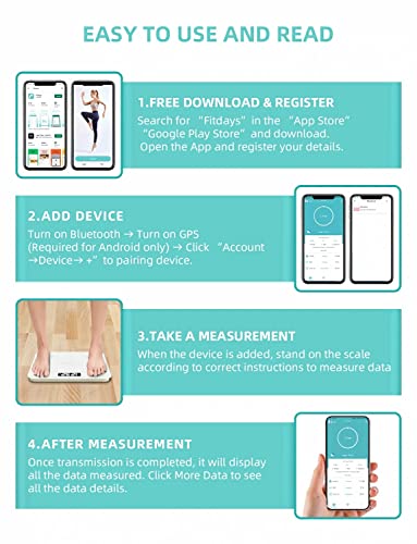 Digital Smart Body Weight Scales - Bathroom Weighing Loss Scale High Precision Analyzer Bluetooth with BMI Fitness Track Monitor