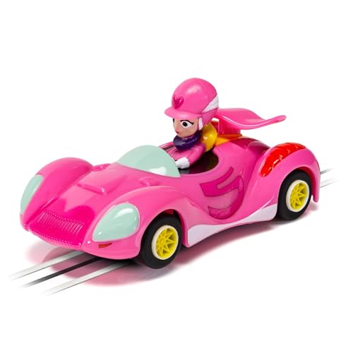 Micro Scalextric Cars - Wacky Races Penelope Pitstop - Toy Slot Car for use with Micro Scalextric Race Tracks or Set - Small Kids Gift Ideas for Boy/Girl Ages 4+, Micro Scalextric Accessories