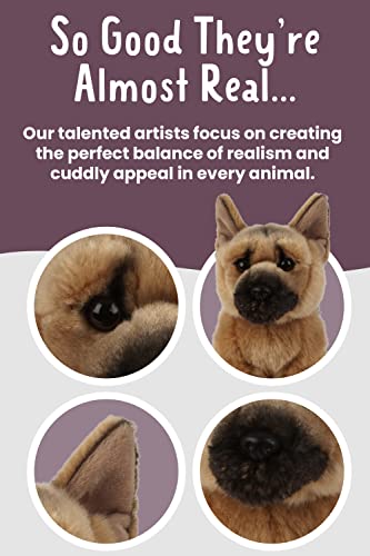 Living Nature German Shepherd, Realistic Soft Cuddly Dog Toy, Naturli Eco-Friendly Plush, 21cm