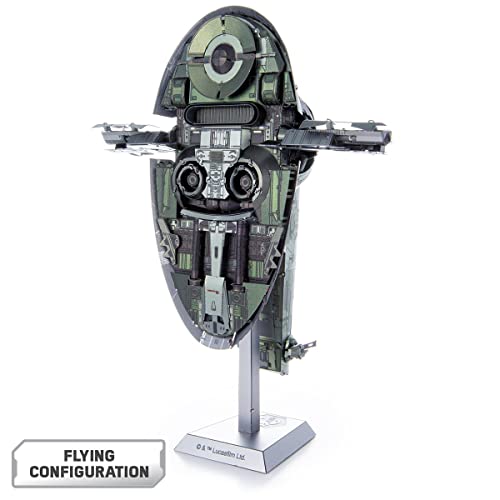 Metal Earth Fascinations Premium Series Star Wars Boba Fett's Starfighter 3D Metal Model Kit Bundle with Tweezers