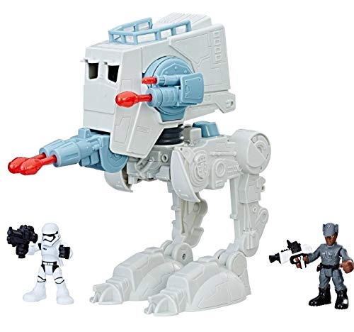 Hasbro Disney's Star Wars Playskool Galactic Heroes Exclusive Adventure Play Set, Imperial First Order AT-ST & 2 Action Figures Included, Toy, Designed for Kids Ages 3-7,Blue,white