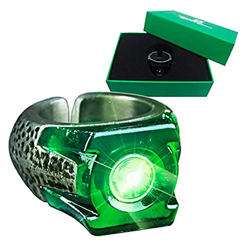 The Noble Collection DC Green Lantern Light-Up Ring - Adjustable Light-Up Power Ring - Officially Licensed Film Set Movie Props Gifts Jewellery