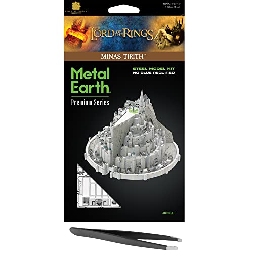 Fascinations Metal Earth Premium Series Lord of The Rings Minas Tirith 3D Metal Model Kit Bundle with Tweezers