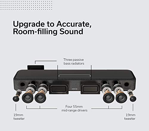 Denon Home 550 Compact Sound Bar for TV, Bluetooth Soundbar for Surround Sound System, Dolby Atmos & DTS:X, Dolby Vision, HEOS Built-In, WiFi, Airplay 2, Alexa Built-In - Black