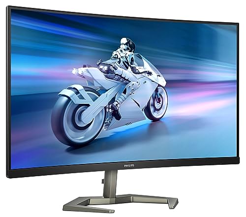 PHILIPS Evnia 32M1C5200W - 32 Inch FHD Curved Gaming Monitor, 240Hz, 0.5ms, VA, Low Input Lag, Height Adjust, Smart Image (1920 x 1080, 300 cd/m², HDMI 2.0 / DisplayPort 1.4)