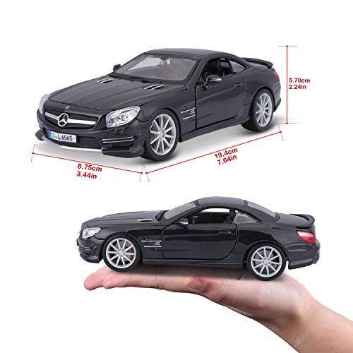 Bburago 18-21066 Mercedes-Benz SL 65 AMG Hardtop Diecast Model Kit, Black, 1:24 Scale