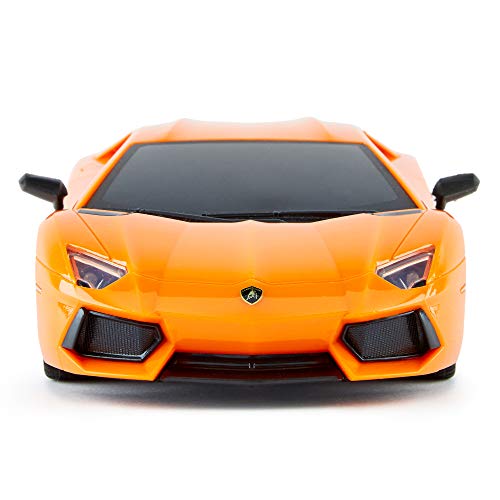 CMJ RC Cars™ Lamborghini Aventador Officially Licensed Remote Control Car 1:18 Scale Working Lights 2.4Ghz Orange