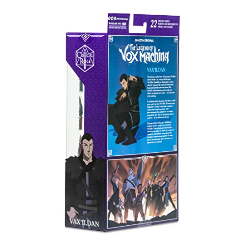 McFarlane Toys, 7-Inch Critical Role Vox Machina Vax’Ildan Action Figure with 22 Moving Parts, Collectible Critical Role Figure with Collectors Stand Base – Ages 14+