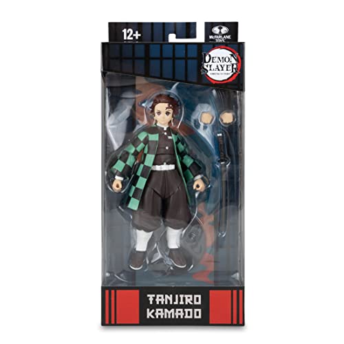 McFarlane Toys, Demon Slayer 7-inch Slayer Tanjiro Action Figure, Netflix Demon Slayer Anime Series Collectible Figure with Collectors Stand Base - Ages 12+