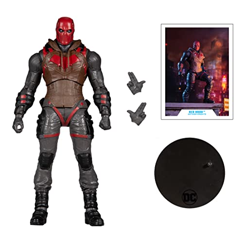 McFarlane Toys, DC Gaming 7-inch Red Hood Action Figure with 22 Moving Parts, Collectible DC Gotham Knights Game Figure with Stand Base and Unique Collectible Character Card – Ages 12+