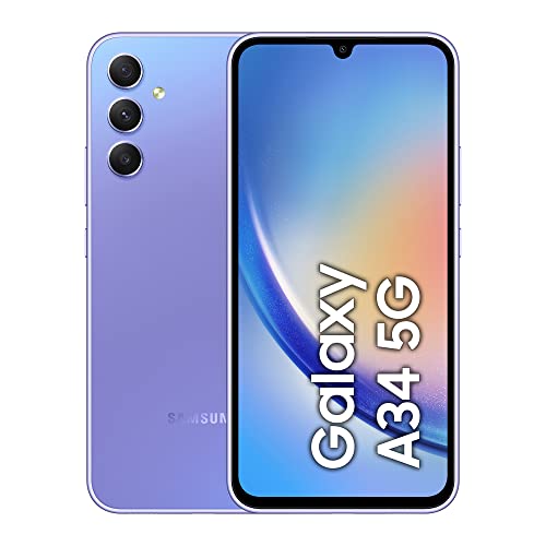 Samsung Galaxy A34 5G Mobile Phone 6.6 Inch Super AMOLED screen 256GB Awesome Violet 3Y Extended Manufacturer Warranty with Buds2 White