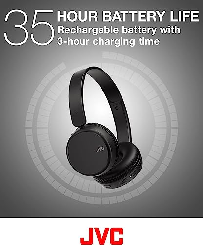 JVC HA-Z37W-A Wireless Bluetooth On Ear Headphones, 35 hours listening time (Blue)