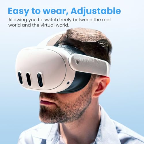 GEEKERA Head Strap for Meta Quest 3, Adjustable Elite Strap Replacement for Meta/Oculus Quest 3,Lightweight Upgraded Comfort VR Headset Strap Accessories Reduce Head Pressure with Silicone Eye Mask