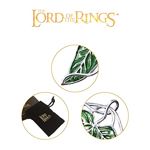 The Noble Collection The Lord of the Rings Elven Leaf Brooch - 2.8in (7cm) Costume Jewellery Enamelled Brooch - Officially Licensed Film Set Movie Props Jewellery Gifts