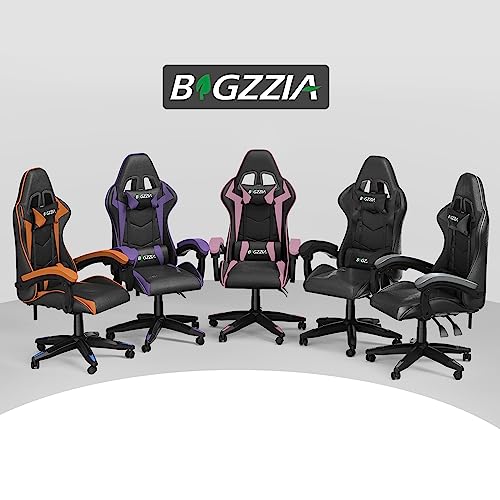 bigzzia Gaming Chair Office Chair Desk Chair Swivel Heavy Duty Chair Ergonomic Design with Cushion and Reclining Back Support (Gray)