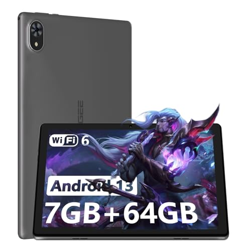 DOOGEE U9 Tablet 10 inch, 7GB RAM+ 64GB ROM(1TB TF), Android Tablet 5060mAh, Android 13 Tablet,1280 * 800 HD+ & Dual Camera &TÜV & WiFi 6 & Bluetooth 5.0 & OTG & Typ C, Grey