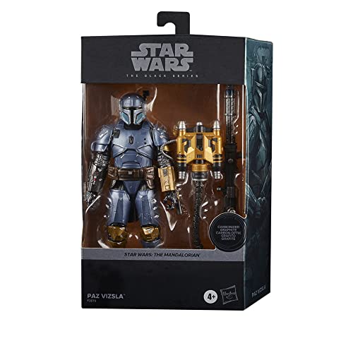 Star Wars The Black Series Carbonized Collection Paz Vizsla Toy 15 cm The Mandalorian Collectible Action Figure, Kids Ages 4 and Up