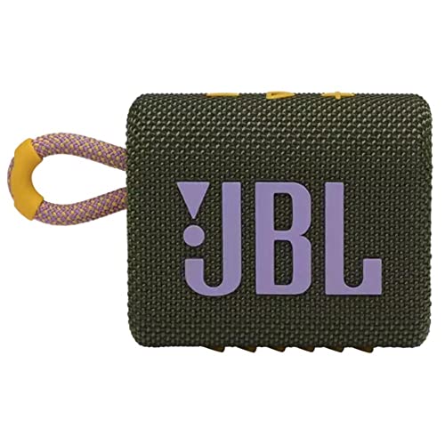 JBL GO 3 - Wireless Bluetooth portable speaker with integrated loop for travel with USB C charging cable, in green
