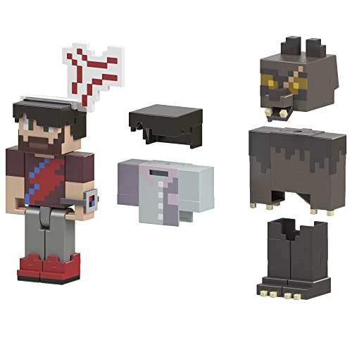 Minecraft Game, Rougarou and Anger Vein, Creator Series Action Figures and Accessories Expansion Pack, 3.25-inch Collectible Gift for Kids, HNW10