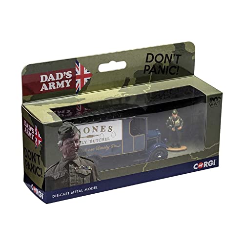 Corgi CC09003 Diecast Model Dads Army TV Series - J. Jones Thornycroft van and Mr Jones Figure, Blue