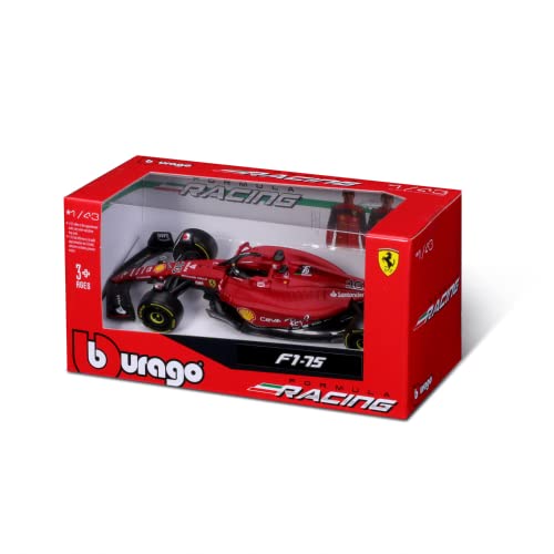 Bburago B18-36832L Formula 1 Ferrari (2022) F1-75 Leclerc 1:43 Scale Die-Cast Collectible Race Car, Assorted Colours