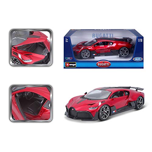 Bburago 18-11045R Bugatti Divo 1:18 Scale Model car, red