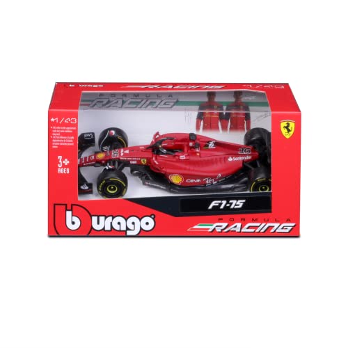 Bburago B18-36832L Formula 1 Ferrari (2022) F1-75 Leclerc 1:43 Scale Die-Cast Collectible Race Car, Assorted Colours