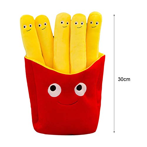 BSOMAM French Fries Plush Toy,Cartoon Pizza Hamburg Plush Throw Pillow Toy Sofa Cushion Doll Food Soft Stuffed Plush Doll Decompression Toy Birthday Gift (French fries)