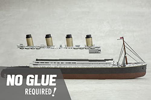 Fascinations Metal Earth Premium Series RMS Titanic Ship 3D Metal Model Kit Bundle with Tweezers