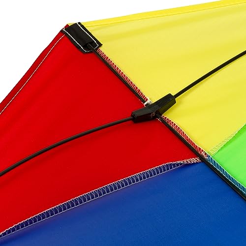 BROOKITE from Peterkin | Classic Bow Tail Kite | Multicolour - 70m x 60cm - Spinnaker Nylon Kite with 1 handle | Kites | Outdoor Toys | Sports & Leisure | Ages 3+