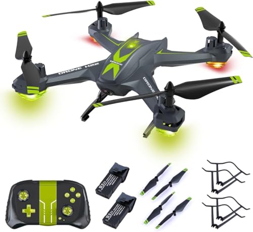 H22 Drone for Kids Adults with Camera, 1080P HD FPV Camera Drone with LED Lights, 26-30 Mins Flight Time and 2 Modular Batteries, RC Quadcopter Mini Drone Toy Gifts for Boys Girls Beginners