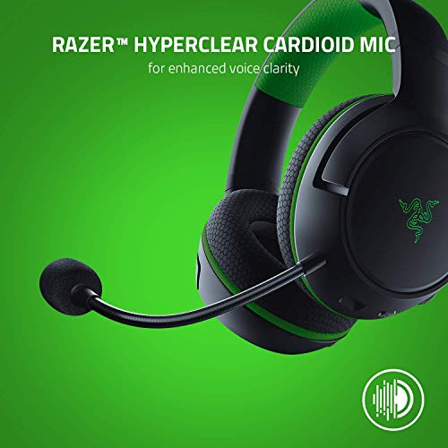 Razer Kaira - Wireless Gaming Headset for Xbox Series X (TriForce Titanium 50 mm Drivers, HyperClear Cardioid Mic, Xbox Wireless, Windows Sonic) Black-Green