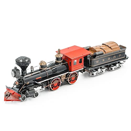 Metal Earth Fascinations Wild West 4-4-0 Locomotive 3D Metal Model Kit Bundle with Tweezers