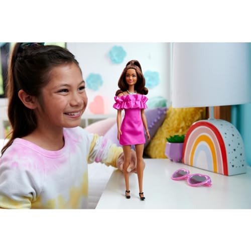 Barbie Fashionista Doll - Pink Ruffle Sleeves Dress