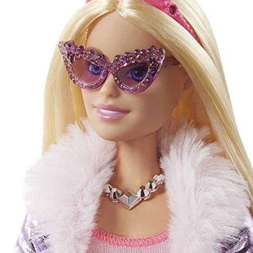 Barbie Princess Adventure Doll in Princess Fashion (12-in Blonde) Barbie Doll with Pet Puppy, 2 Pairs of Shoes, Tiara and 4 Accessories, for 3 to 7 Year Olds, GML76