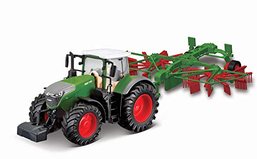 Bburago B18-31665 10CM FENDT 1050 Vario with Whirl RAKE, RED