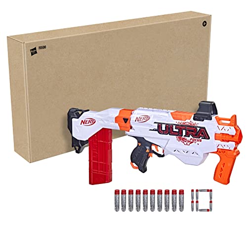 Nerf Ultra Focus Motorized Blaster, 10 AccuStrike Ultra Darts, Clip, Stock, Compatible Only with Nerf Ultra Darts