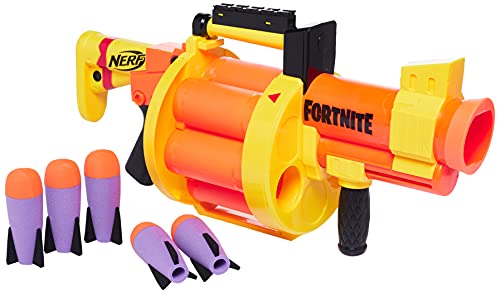 Nerf Fortnite GL Rocket-Firing Blaster – 6-Rocket Drum, Pump-To-Fire – Includes 6 Official Nerf Rockets – for Youth, Teen, Adult