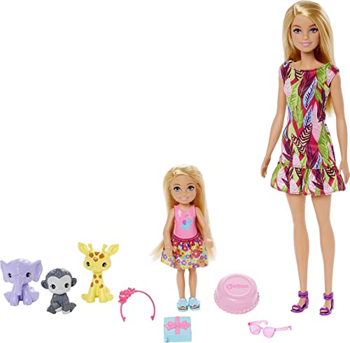 Barbie and Chelsea The Lost Birthday Playset with 2 Dolls, 3 Pets & Accessories, Gift for 3 to 7 Year Olds - GTM82