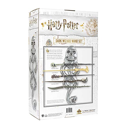 The Noble Collection The Dark Wizard Wand Set - 17in (43cm) PVC Dark Wizard Wand With Prismatic Bookmark - Officially Licensed Harry Potter Film Set Movie Toy