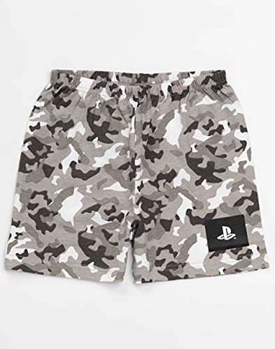 PlayStation Pyjamas For Boys | Kids Camo T Shirt With Shorts Gamer PJs | Console Controller Gamepad Merchandise