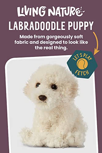 Living Nature Labradoodle Puppy, Realistic Soft Cuddly Dog Toy, Naturli Eco-Friendly Plush, 16cm