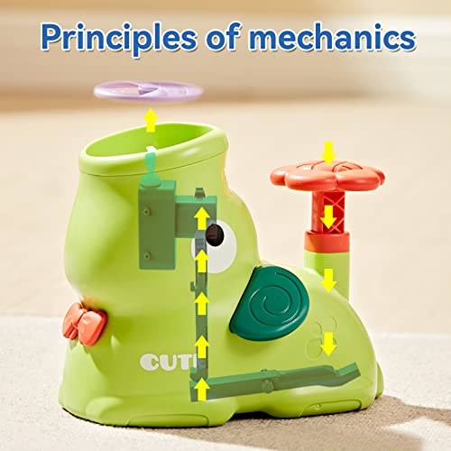 YYDeek Outdoor Toys for Kids 4-8, Toddler Garden Toys, Flying Disc Launcher Toy with 8 Dics, Kids Garden Toys for 3 4 5 6 Years Old Boys and Girls, Outdoor Games for Kids 8-12